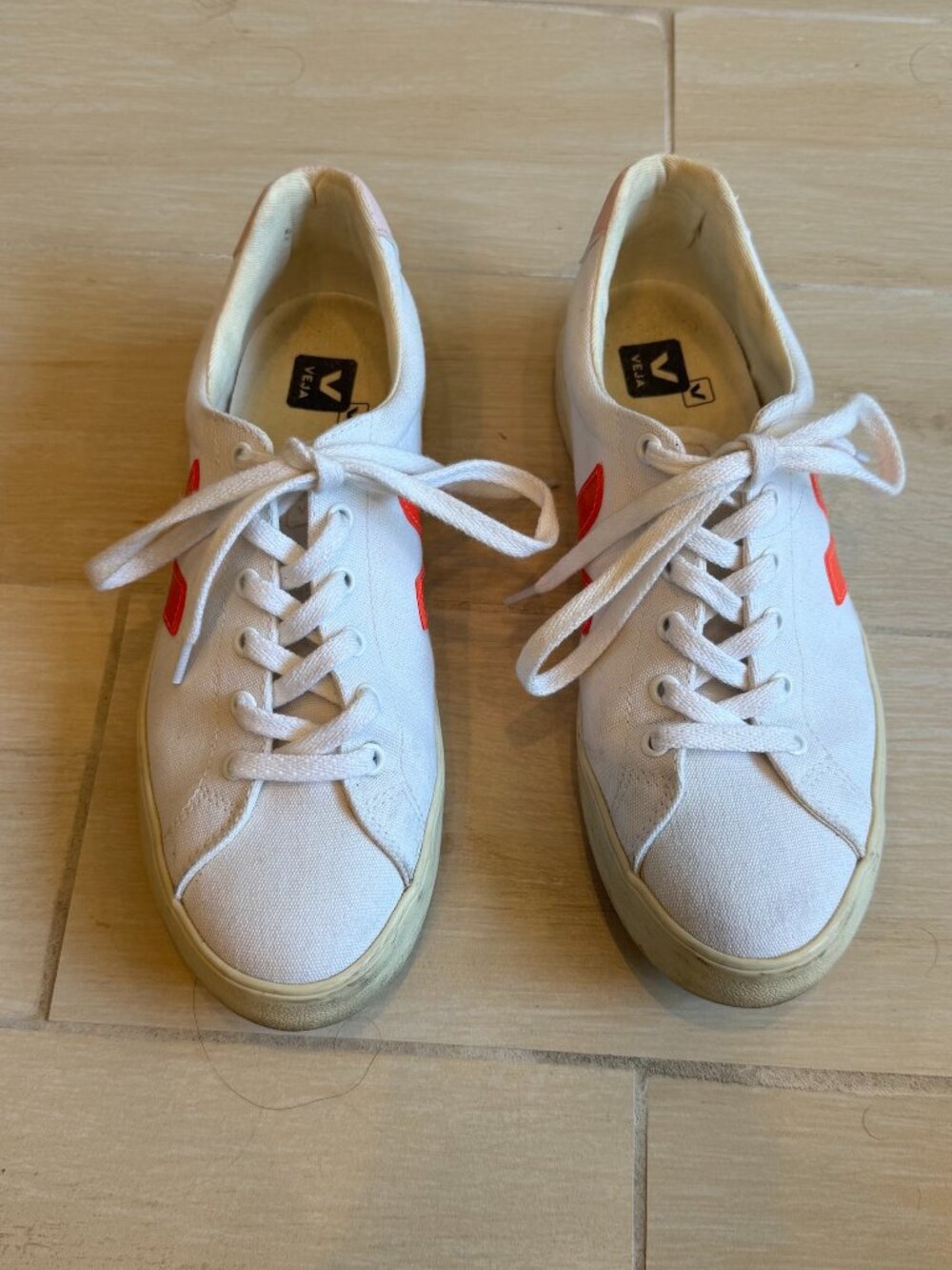 VEJA Esplar SE White Pink Canvas Sneakers 40